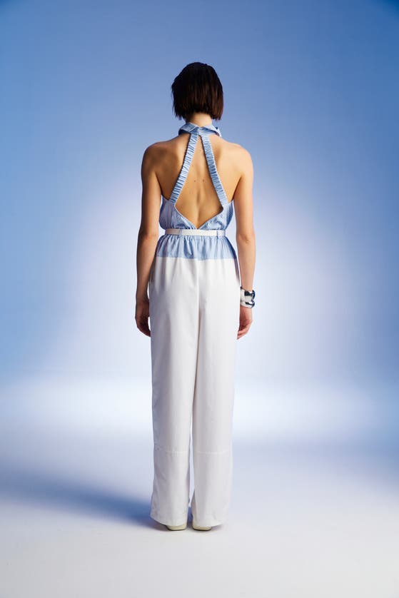 Shop Nocturne Jumpsuit With Tie In Multi-colored
