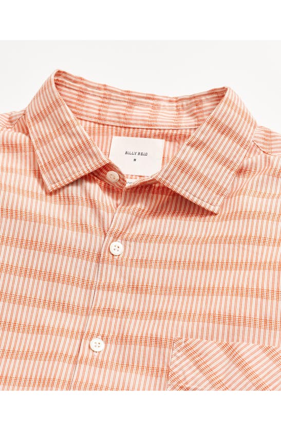 Shop Billy Reid John T Standard Fit Stripe Cotton Dobby Button-up Shirt In Terracotta