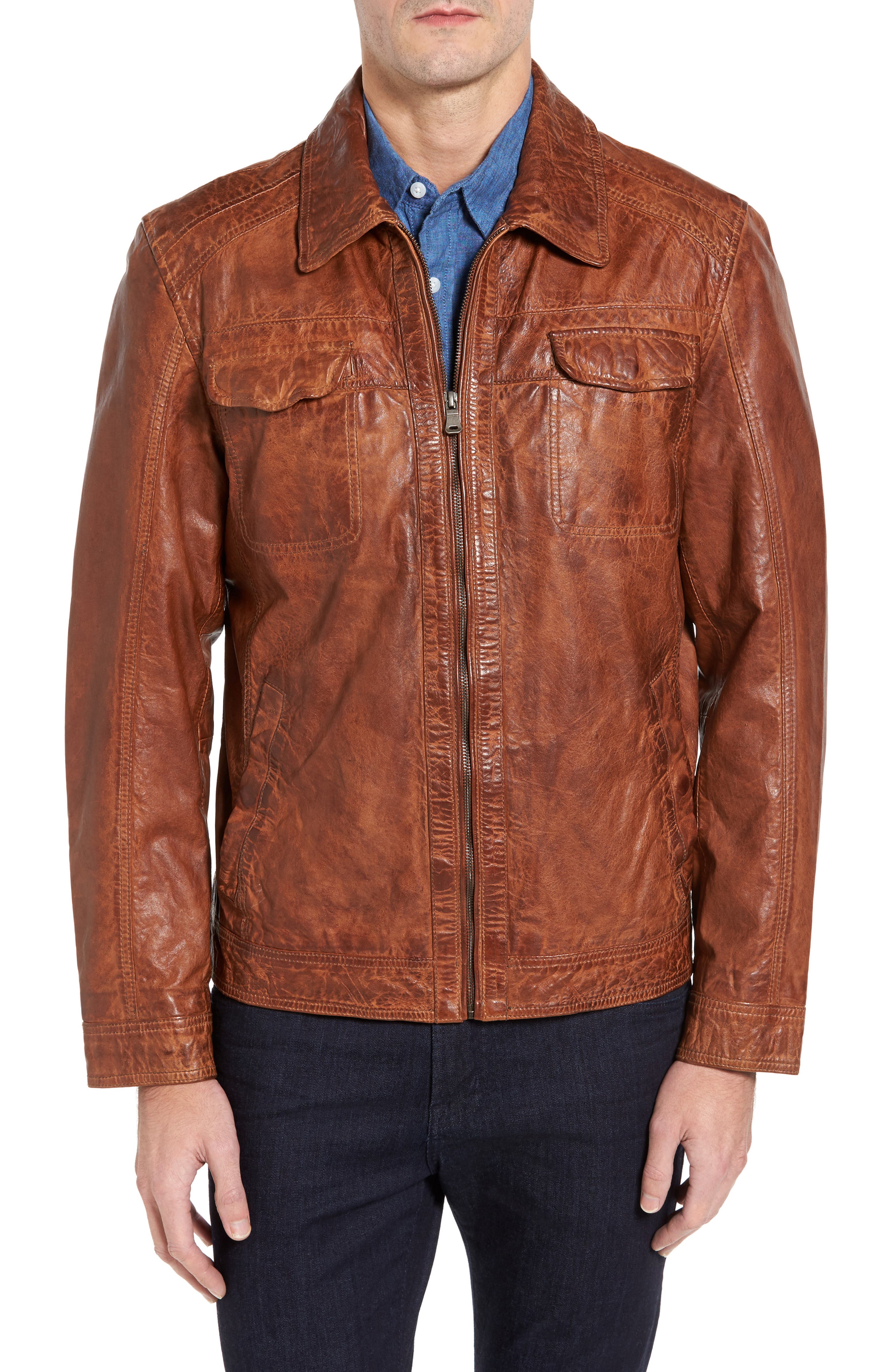 Missani le Collezioni Washed Lamb Leather Jacket | Nordstrom