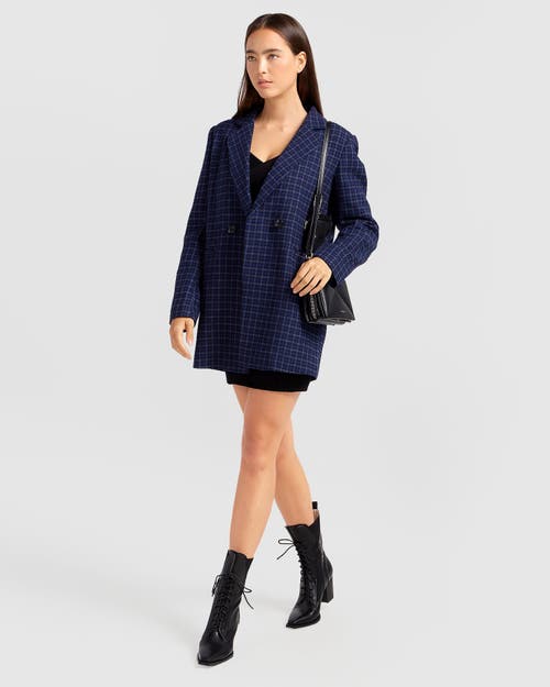 Shop Belle & Bloom Cambridge Oversized Wool Blazer In Blue