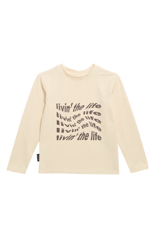 Shop Tiny Tribe Kids' Livin' The Life Graphic T-shirt In Cream