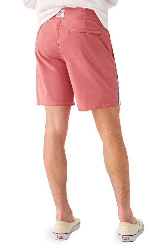 Faherty Surf Stripe Board Shorts In Venice Red