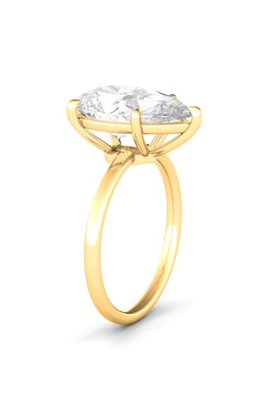 Shop Hautecarat Pear Cut Lab Created Diamond Ring In 18k Yellow Gold