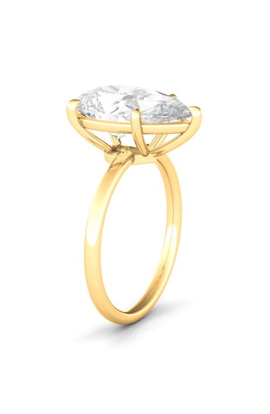 Hautecarat Pear Cut Lab Created Diamond Ring In 18k Yellow Gold