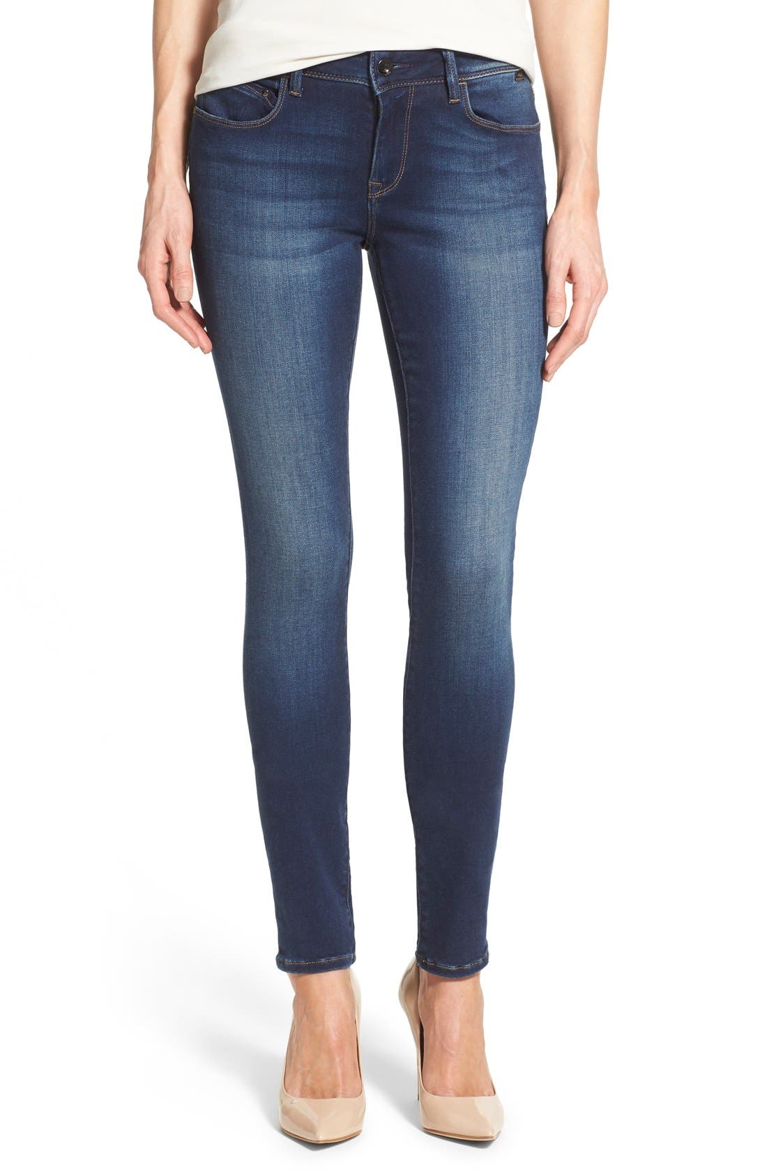 Mavi Jeans Gold 'Alexa' Stretch Skinny Jeans (Dark Feather) Nordstrom