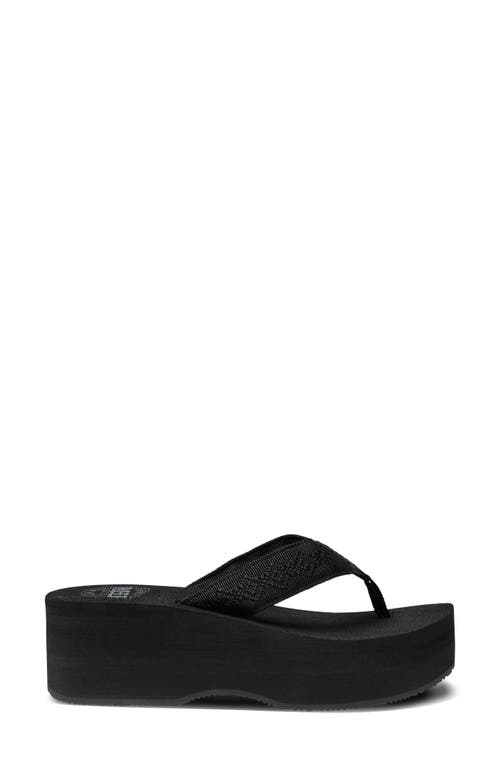 Shop Reef Sandy Platform Flip Flop In Black