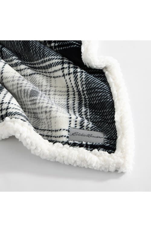 Eddie Bauer Vail Plaid Ultra Soft Plush Fleece-blanket In Grey