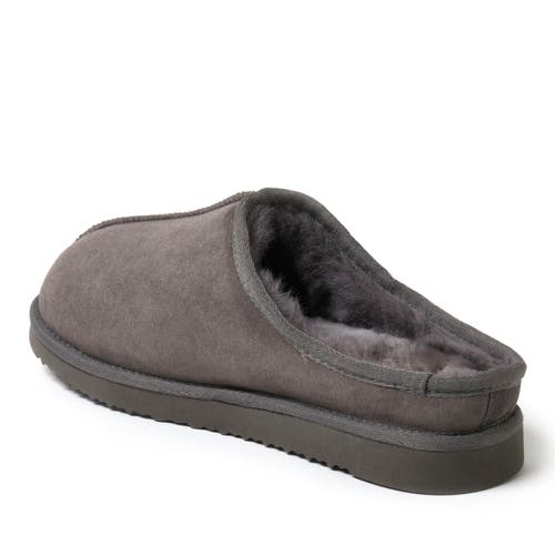 Dearfoams Fireside By  Men's Grafton Genuine Shearling Clog In Grey Solid