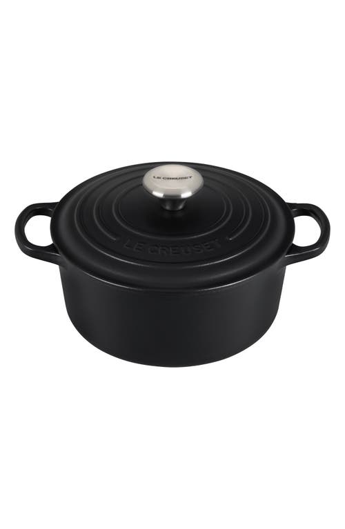 Le Creuset 3 1/2-Quart Signature Round Enamel Cast Iron French/Dutch Oven in Licorice at Nordstrom