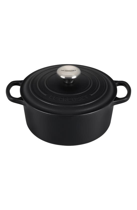 LE CREUSET SIGNATURE 3 1/2 QUART ROUND ENAMEL CAST IRON DUTCH OVEN,LS2501-2220SS