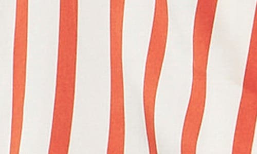 English Factory Striped Satin Button-up Shirt In Cream/burnt Orange