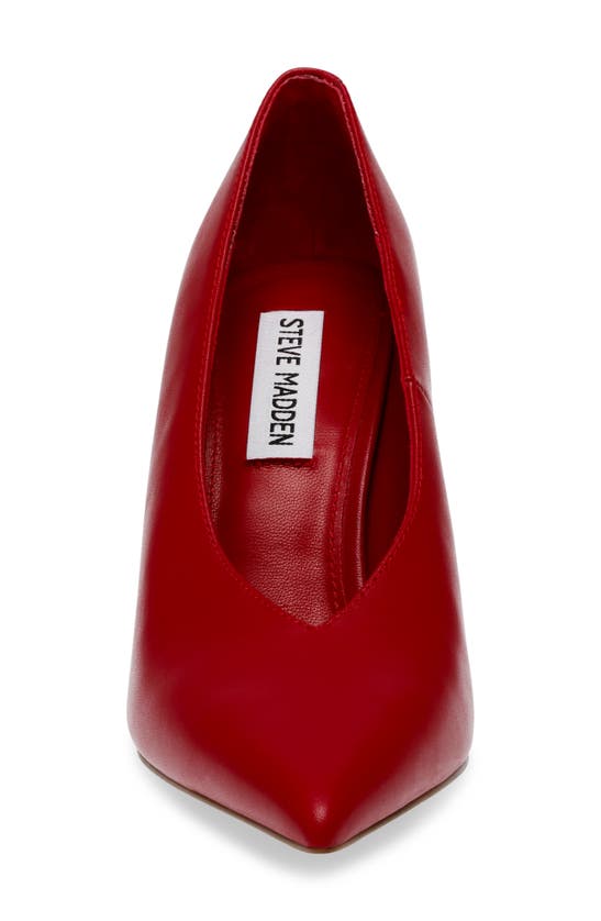 Shop Steve Madden Sedona Pointed Toe Pump In Red Leather
