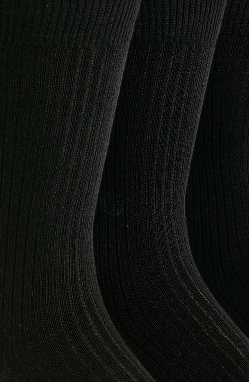 Shop Nordstrom 3-pack Ribbed Crew Socks In Black