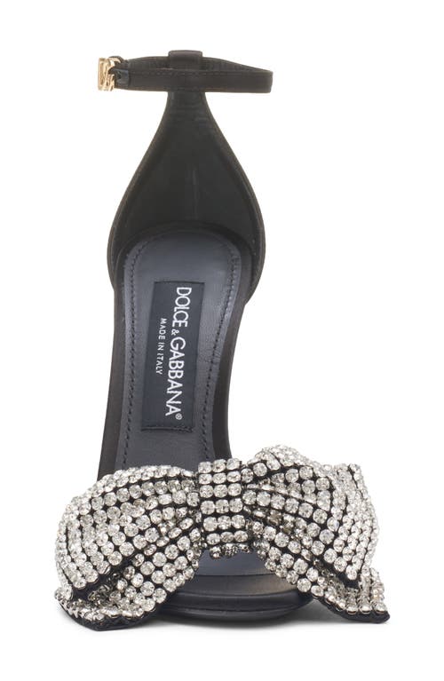 Dolce & Gabbana Rhinestone Decorative High-heeled Sandals In 8s488 Nero/crystal