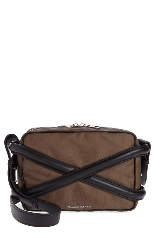 Alexander McQueen The Harness Textile & Faux Leather Camera Bag in Khaki/Black at Nordstrom