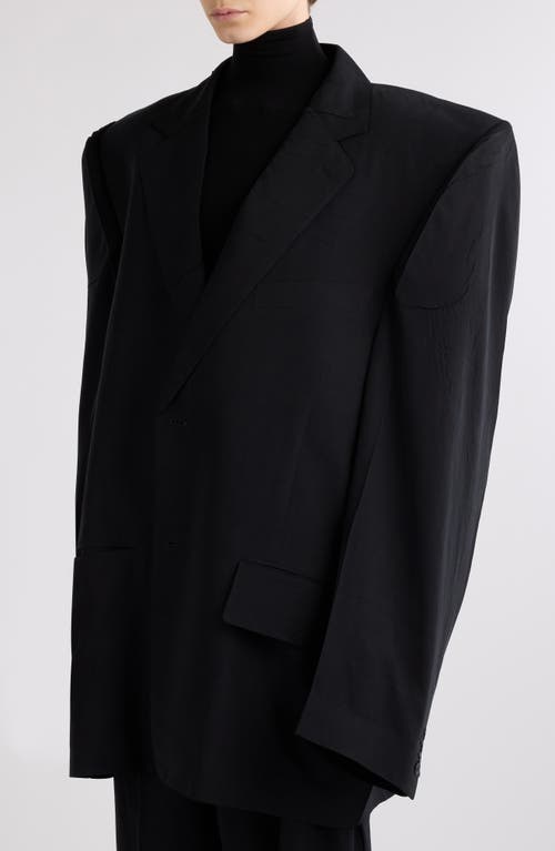 Shop Balenciaga Fluid Poplin Boxy Jacket In 1000 Black