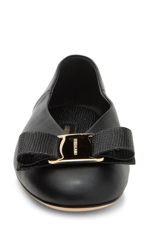 Ferragamo Vara Bow Ballet Flats In Black