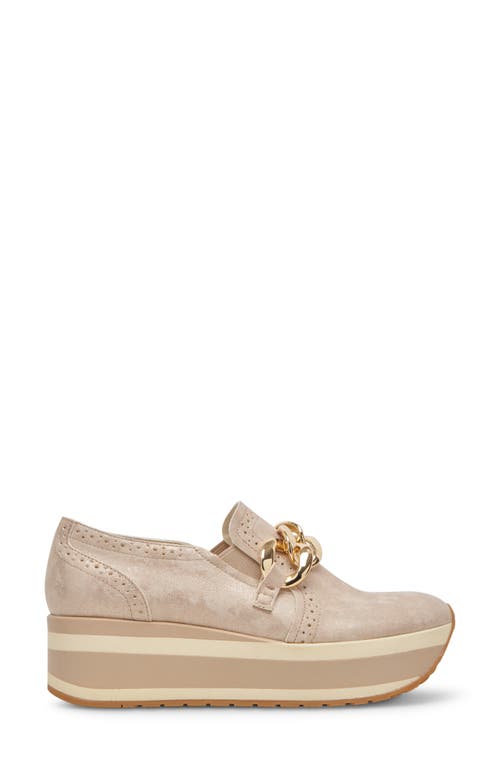 Dolce Vita Jhenee Platform Sneaker In Light Gold Nubuck