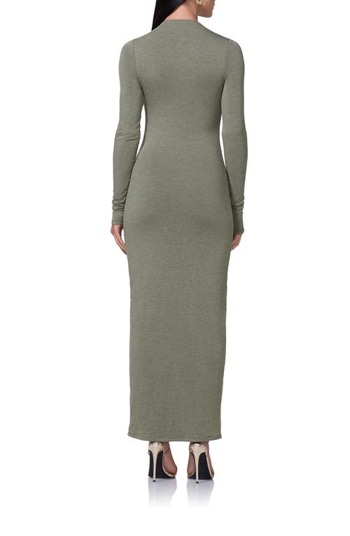 Shop Afrm Juniper Long Sleeve Body-con Dress In Heather Olive