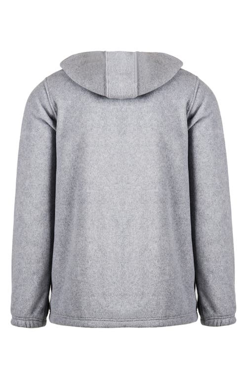 Burnside Comfy Polar Fleece Hoodie In Heather Grey