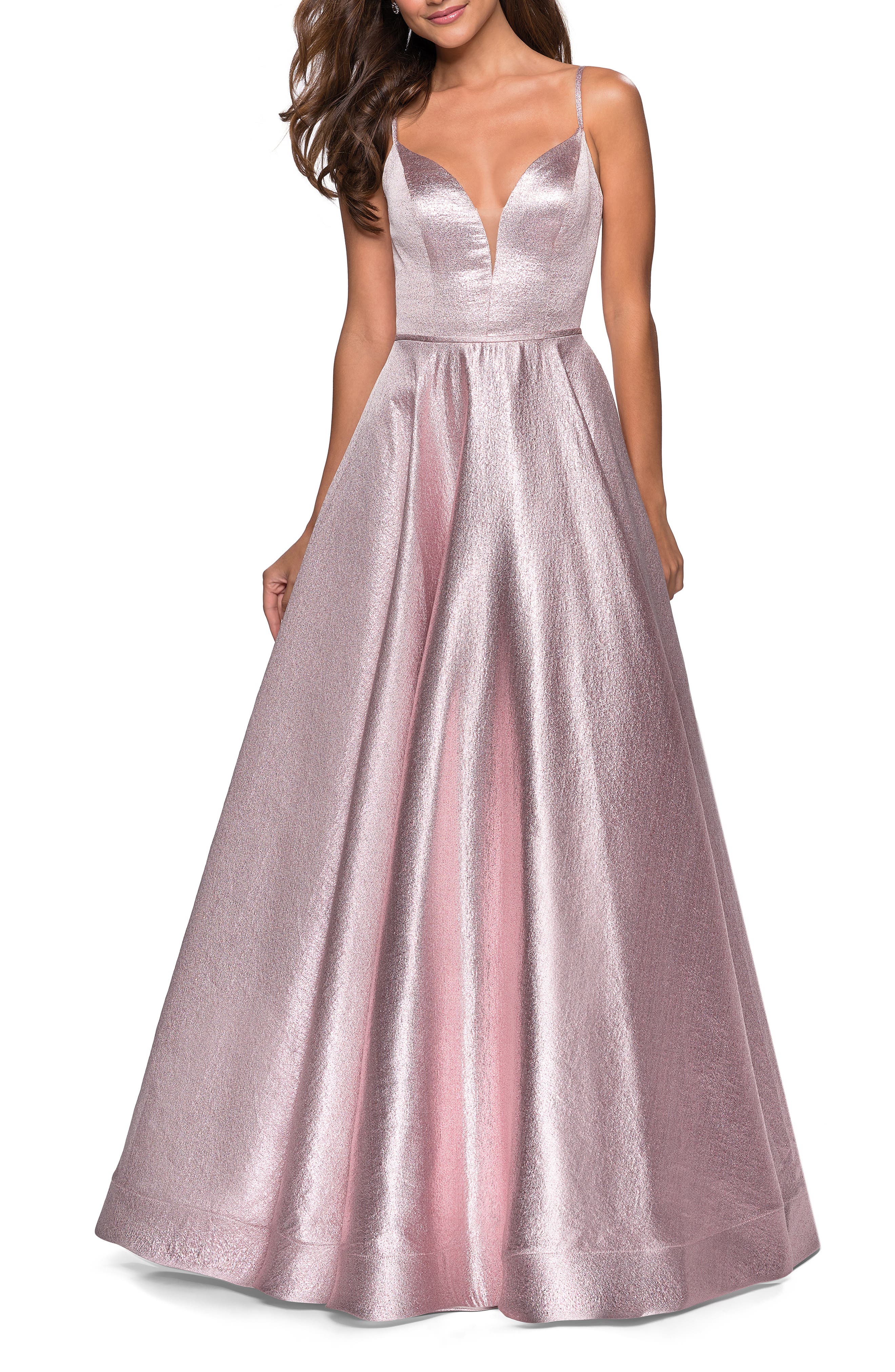 metallic ballgown