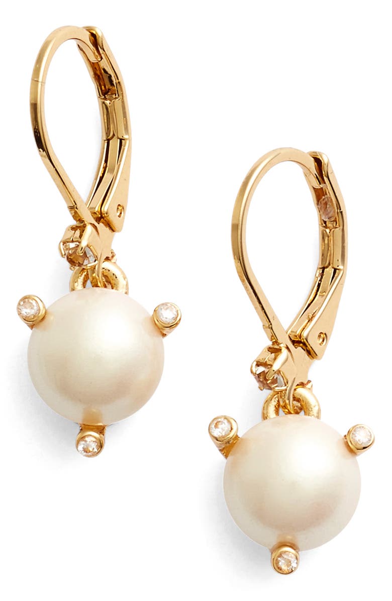 kate spade new york 'rise and shine' faux pearl lever back earrings ...