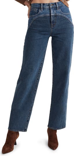 Madewell Two Tone Wide Leg Crop Jeans