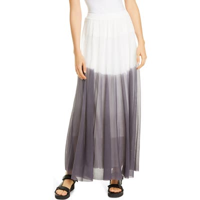 Fuzzi Degrade Mesh Maxi Skirt, Grey