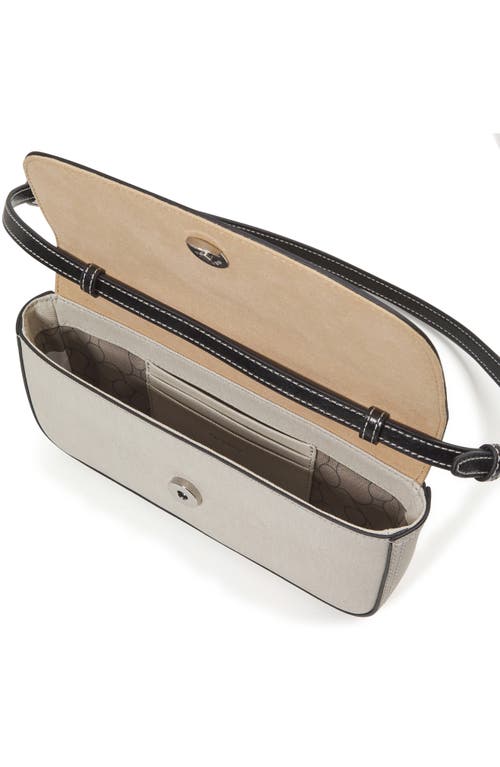 Oryany Moroccan Denim Print Leather Crossbody Phone Wallet In Vanilla Cream