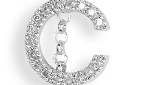 Meshmerise Bezel Diamond Initial Chain Necklace In White-c