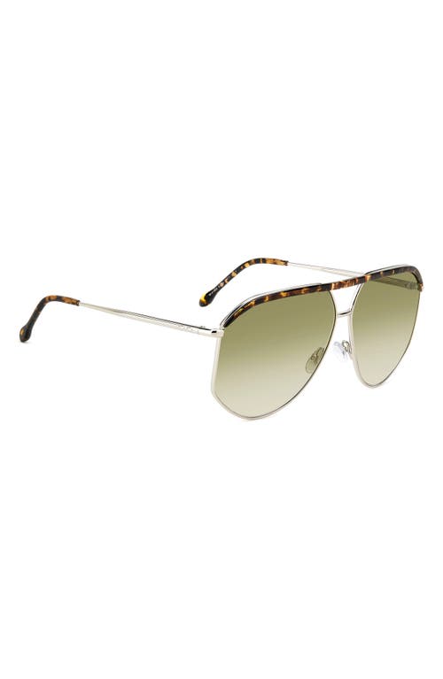 Shop Isabel Marant 64mm Oversize Aviator Sunglasses In Palladium Havana/green Shaded