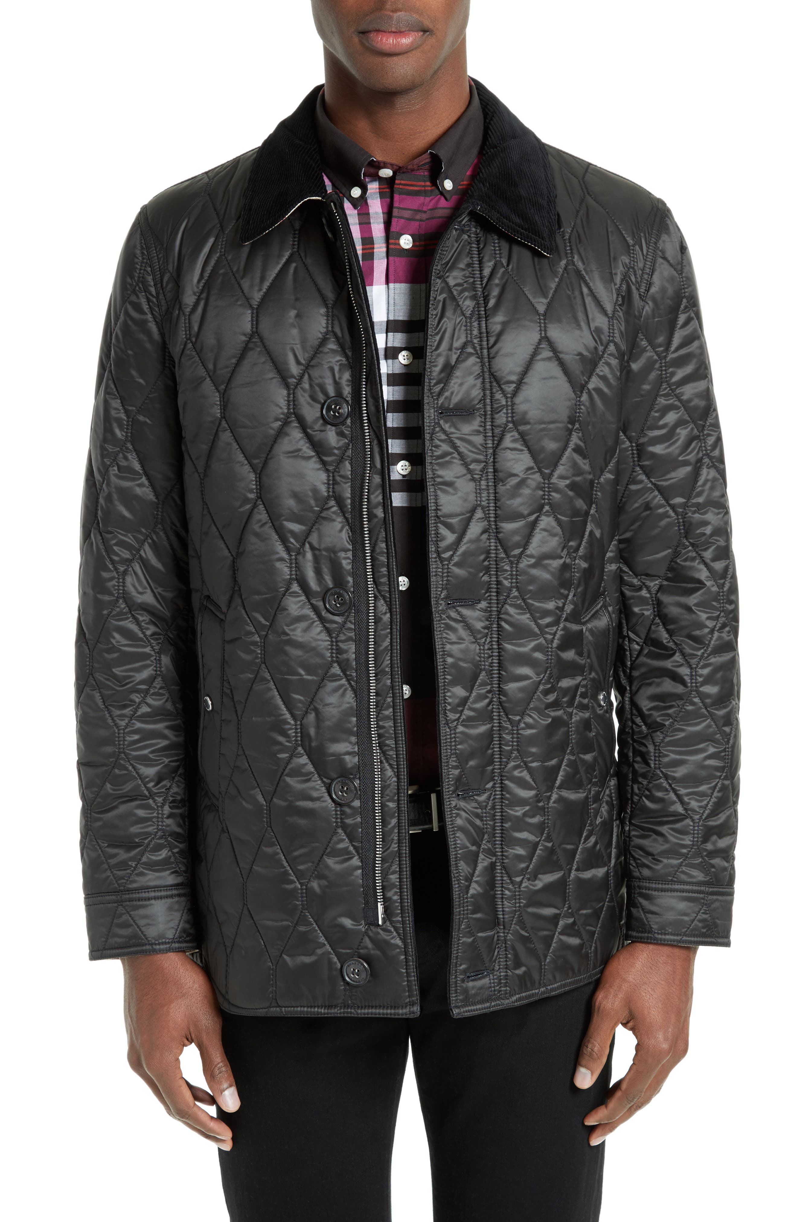 Leather Elbow Patch Quilted Jacket 