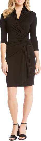 Karen kane cascade shop faux wrap dress