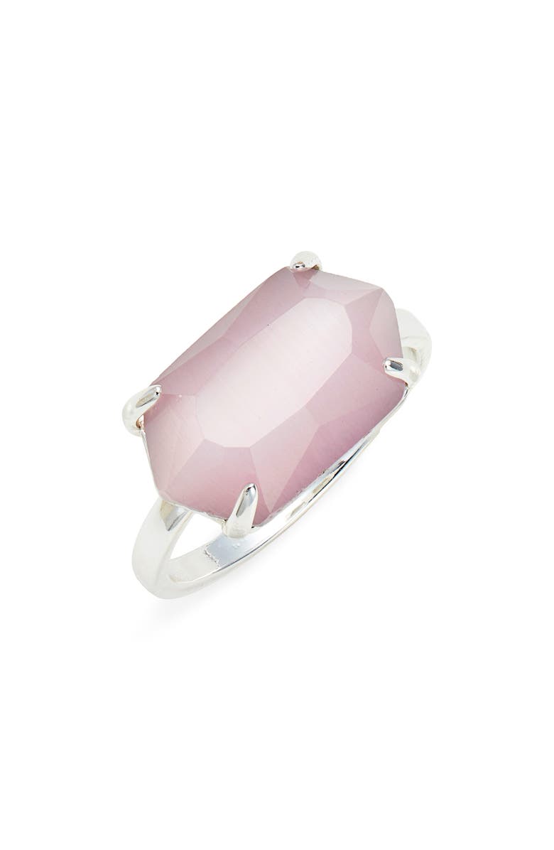 NORDSTROM Faceted Imitation Stone Ring, Main, color, BLUSH- SILVER