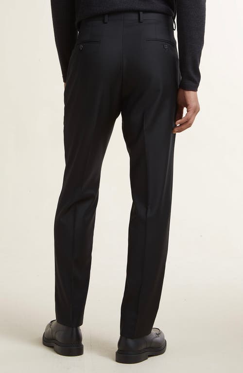 Shop Samuelsohn Black 110s Serge Wool Pants