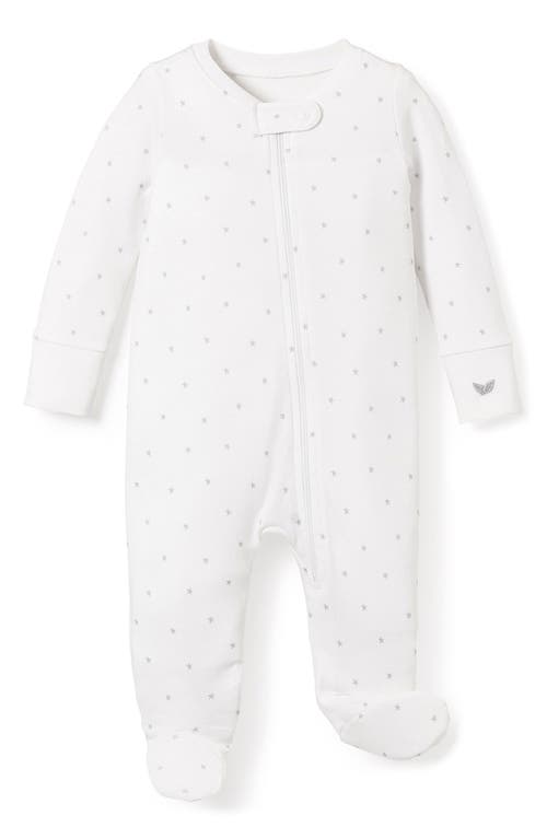 Petite Plume Pima Cotton Footie in White at Nordstrom, Size 3-6M