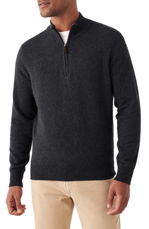 Faherty Jackson Stretch Quarter Zip Sweater in Ash Heather