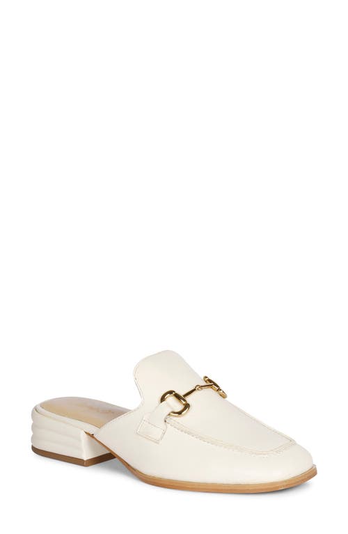 Savannah Moc Toe Loafer Mule in Offwhite