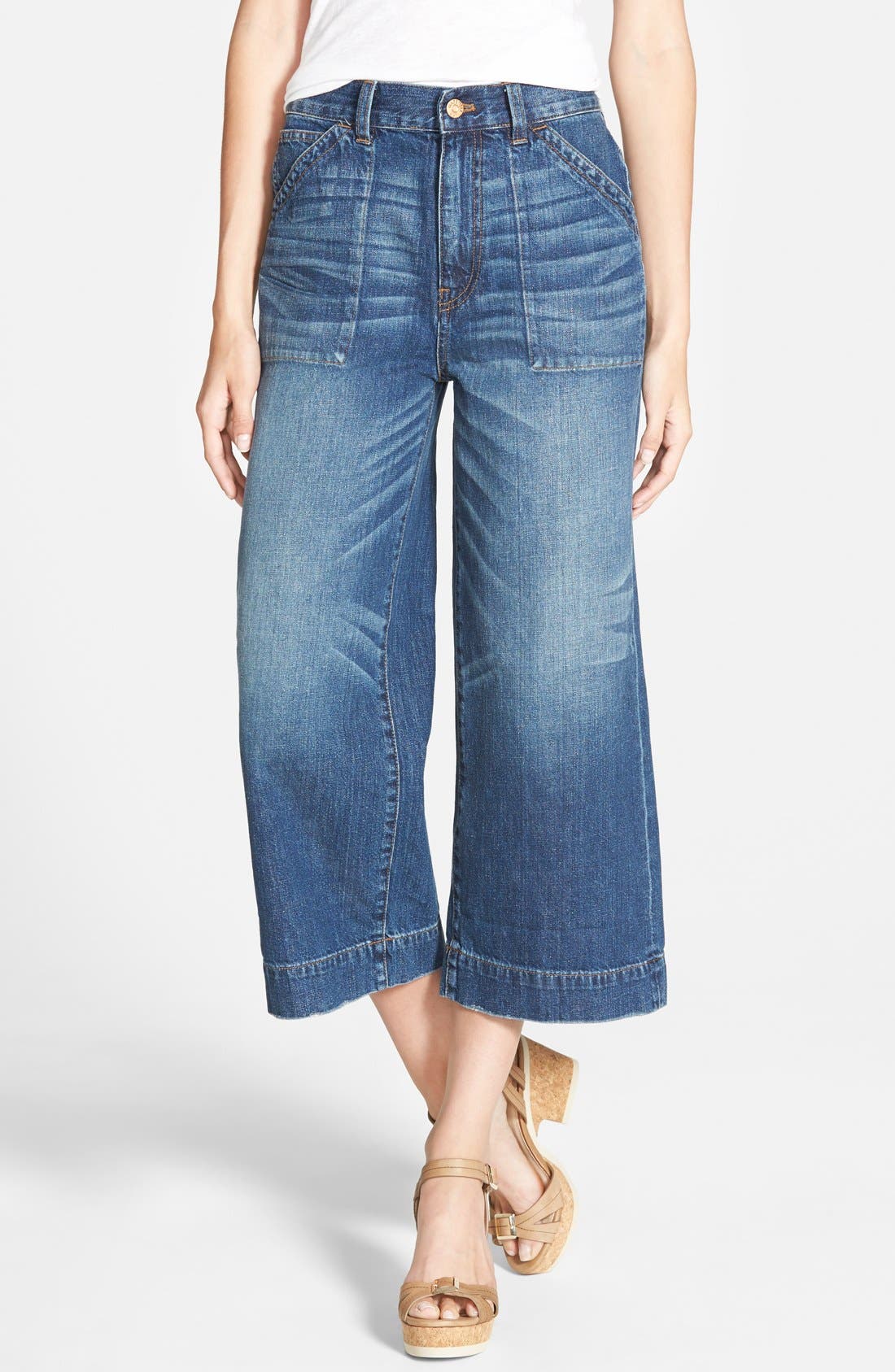 wide leg jean culottes