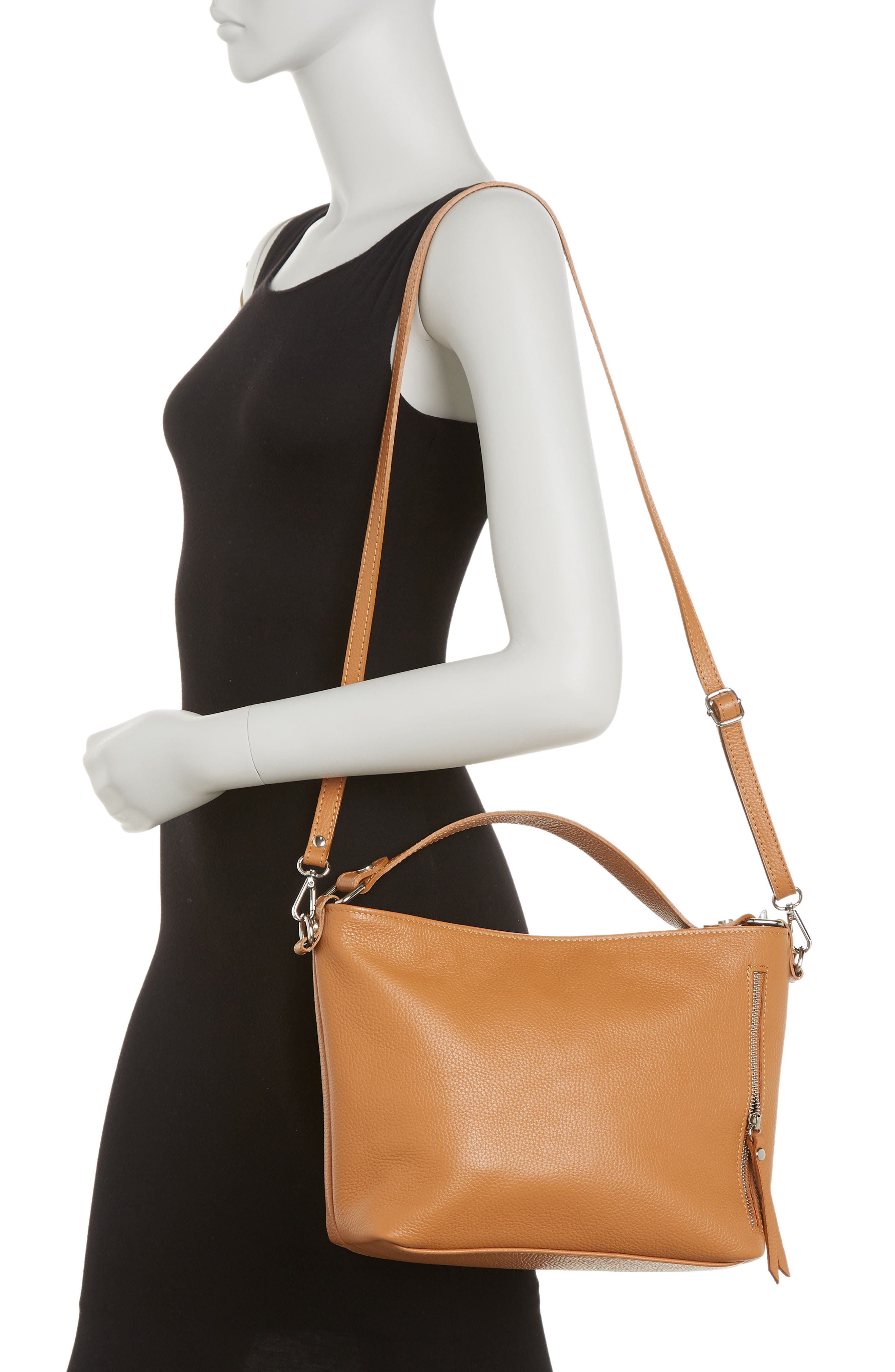 Giulia Massari Leather Shoulder Bag In Cognac D17
