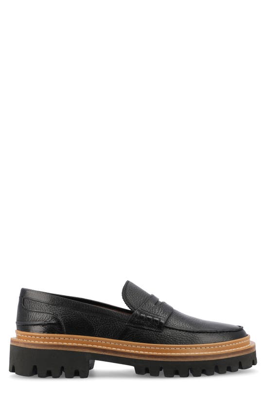 Shop Taft The Country Lug Sole Penny Loafer In Black