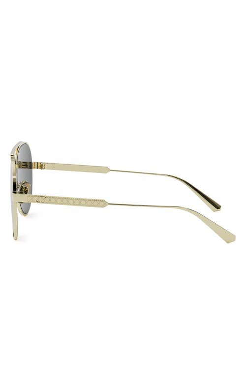 Shop Dior 'cannage A1u 61mm Pilot Sunglasses In Gold/solid Green Lenses