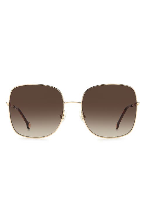 Carolina Herrera Square Sunglasses in Gold /Brown Gradient at Nordstrom