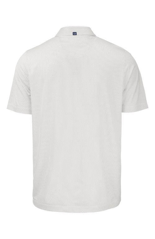 Cutter & Buck Pike Eco Symmetry Print Stretch Recycled Mens Polo In White
