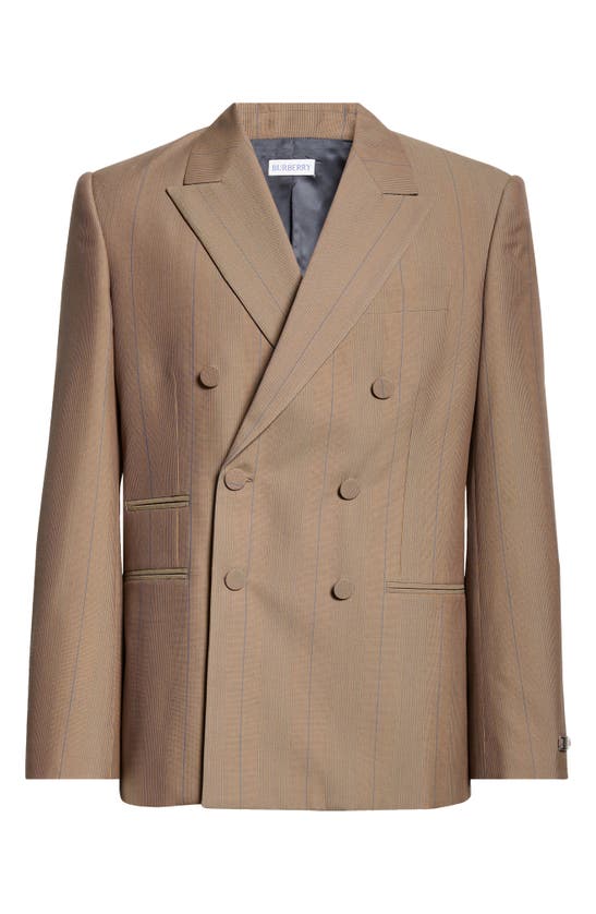 Shop Burberry Tailored Stripe Wool Sport Coat In Dusk