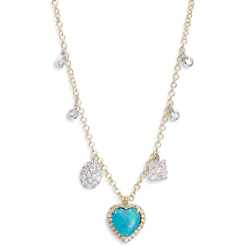 Meira T Heart Charm Necklace In Yellow