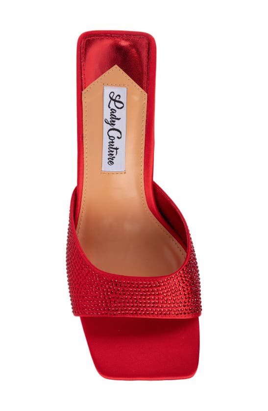 Lady Couture Women's Reese Embellished Block Heel Sandals In Red