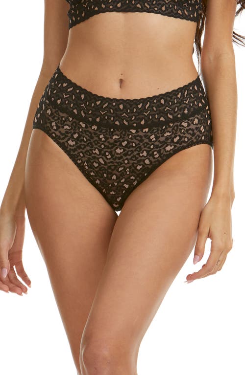 Hanky Panky X-dye French Lace Briefs In Black/praline