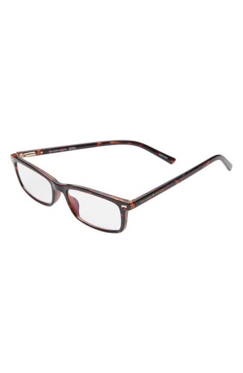 Kate Spade Jodie 50mm Rectangular Reading Glasses In Dark Havana Gold/clear Blue