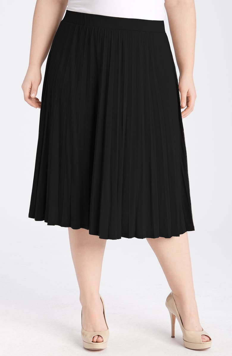 Olivia Moon Pleated Knit Skirt (Plus) | Nordstrom